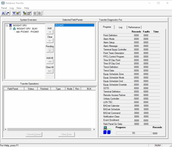 Field Panel Method How to restore a field panel database on Siemens Insight - Automated NSW