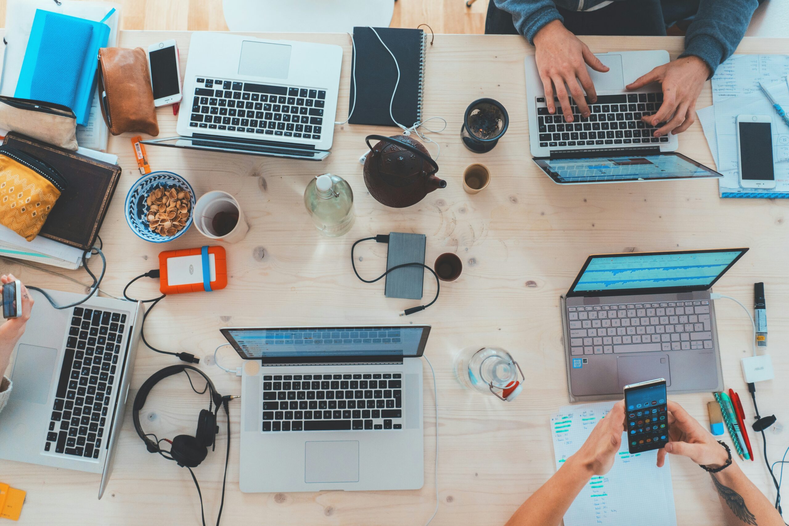 Team working on their computers
